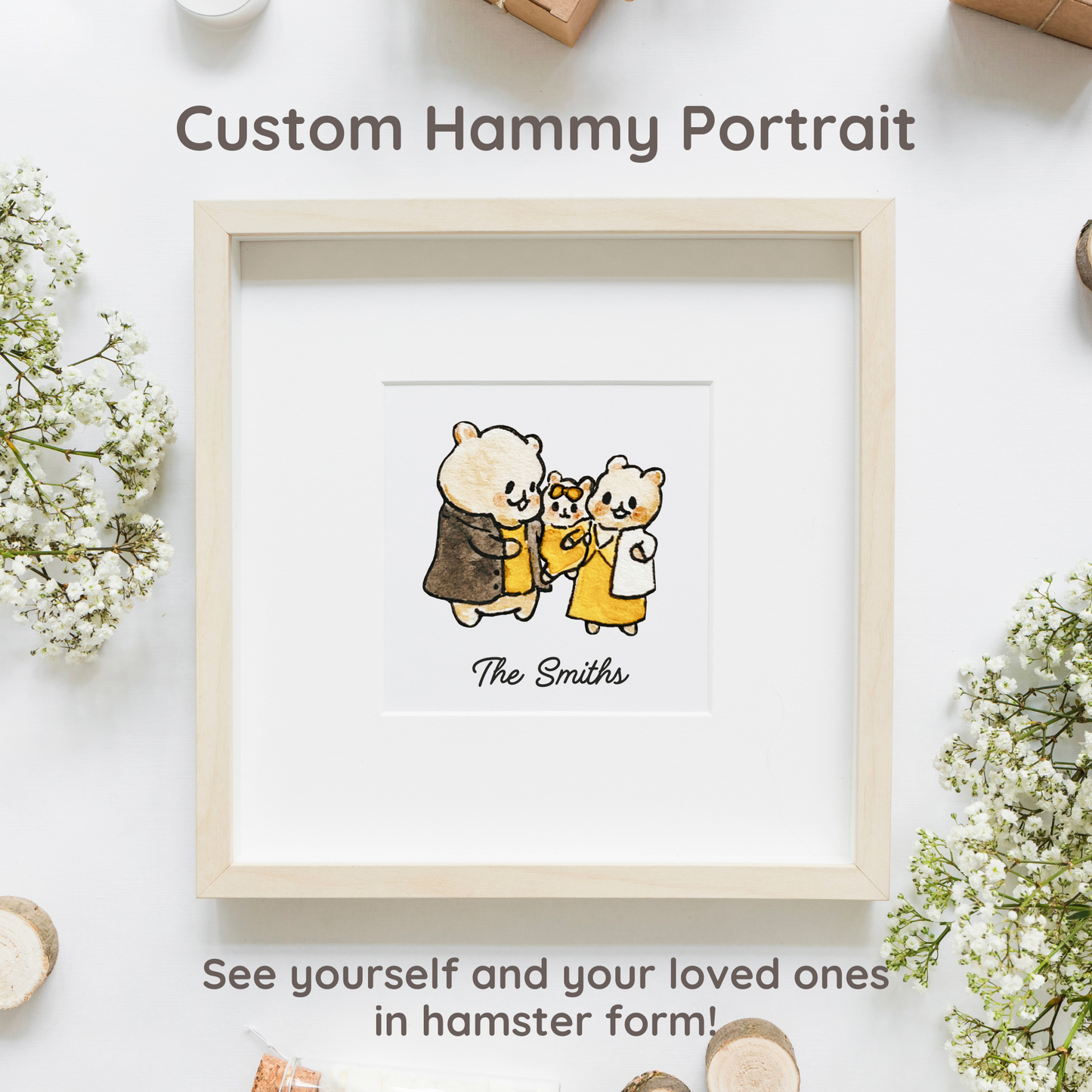 Custom Hammy Portrait (4x4 inches)