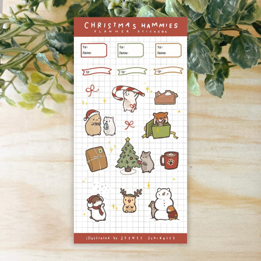 Christmas Hammies Sticker Sheet