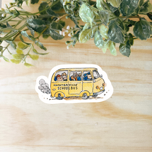 Hamsterville School Bus Sticker | Dishwasher Safe
