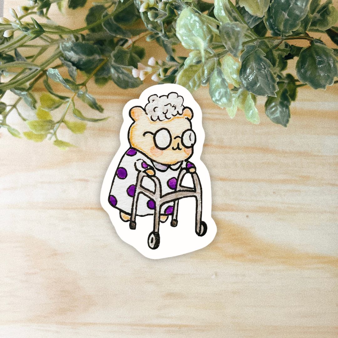 Granny Hammy Sticker | Dishwasher Safe