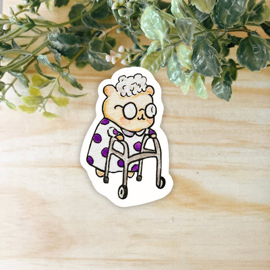 Granny Hammy Sticker | Dishwasher Safe