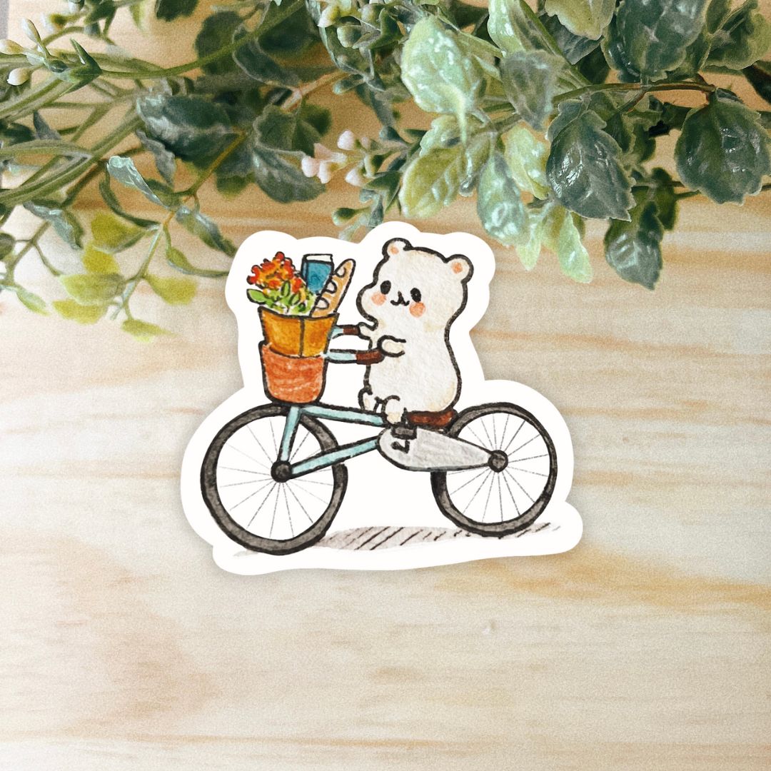 Bike Hammy Sticker | Dishwasher Safe