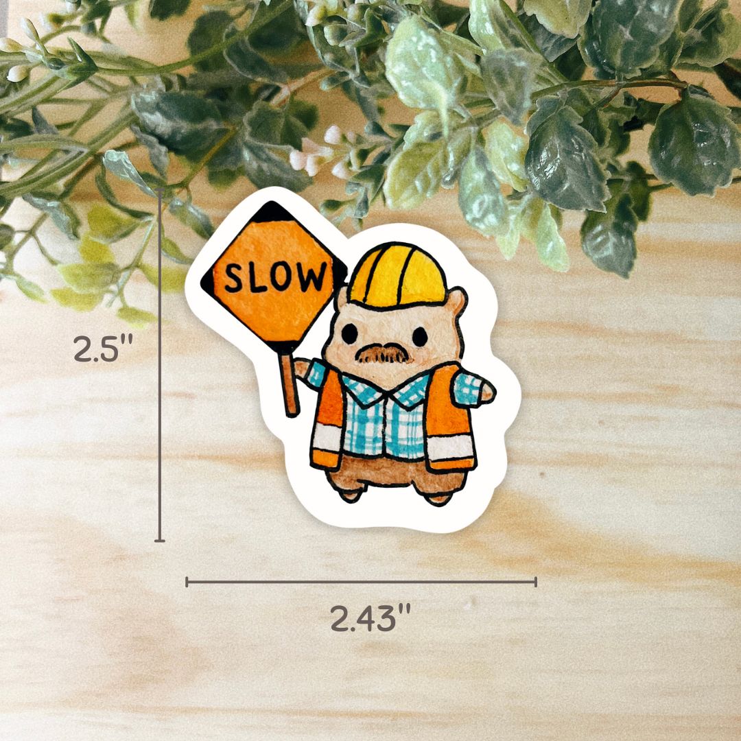 Construction Hammy Sticker | Dishwasher Safe
