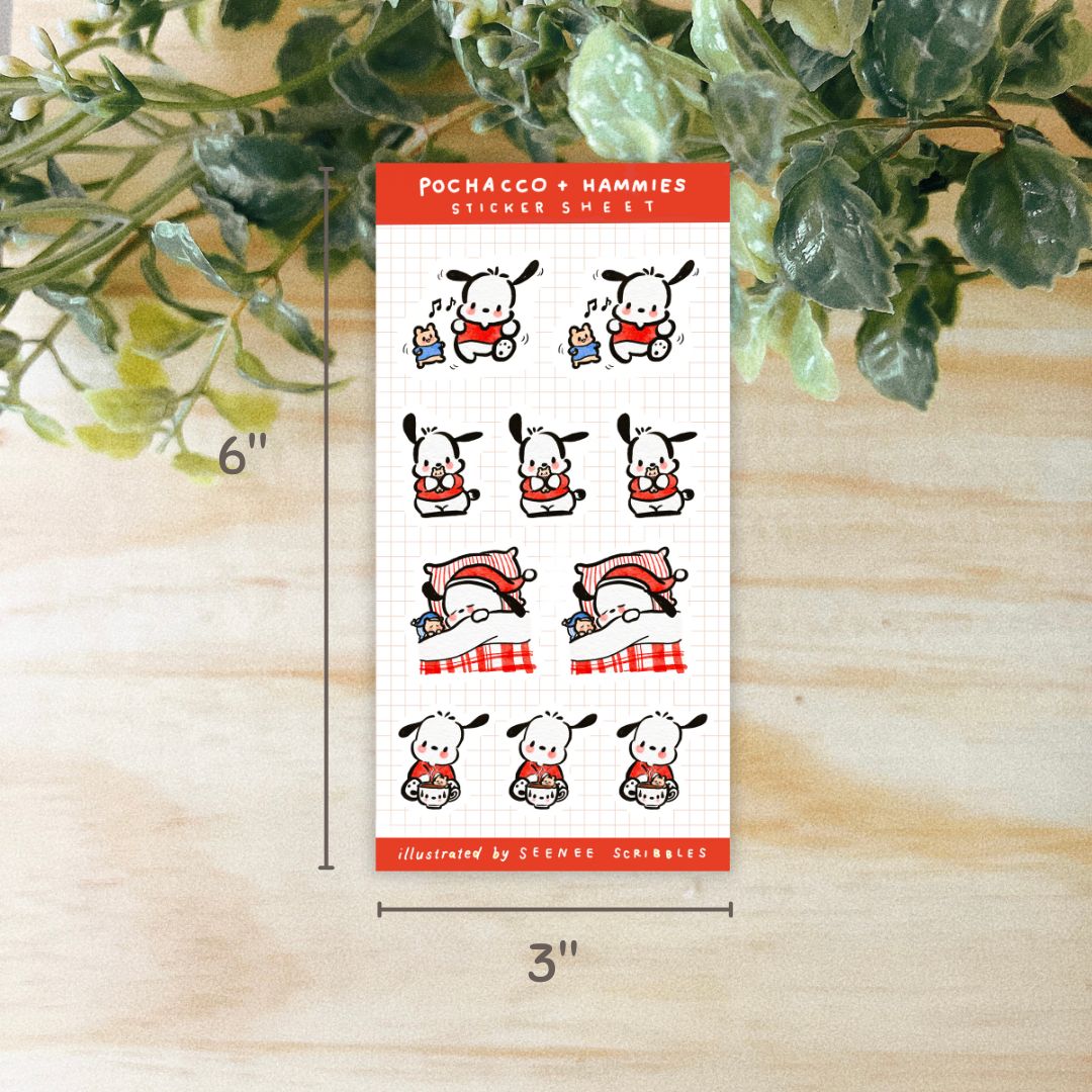 Pochacco + Hammies Sticker Sheet