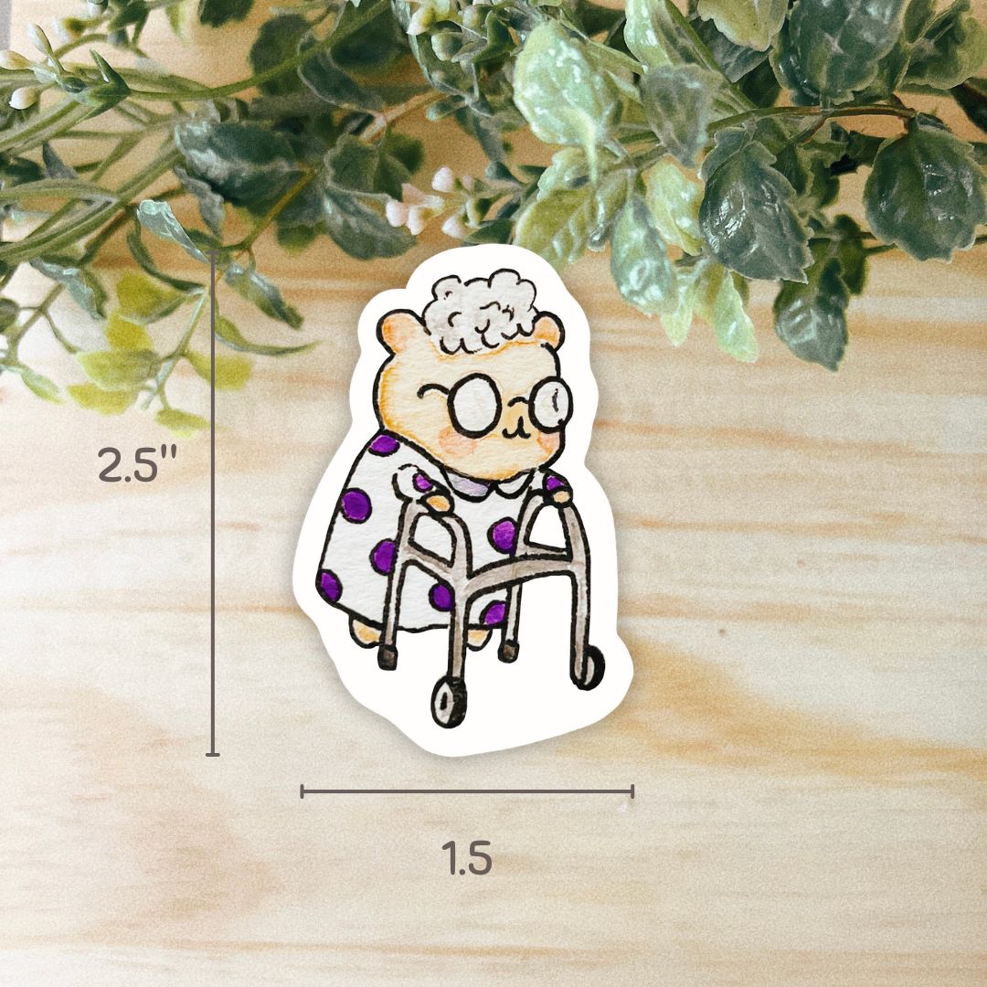 Granny Hammy Sticker | Dishwasher Safe