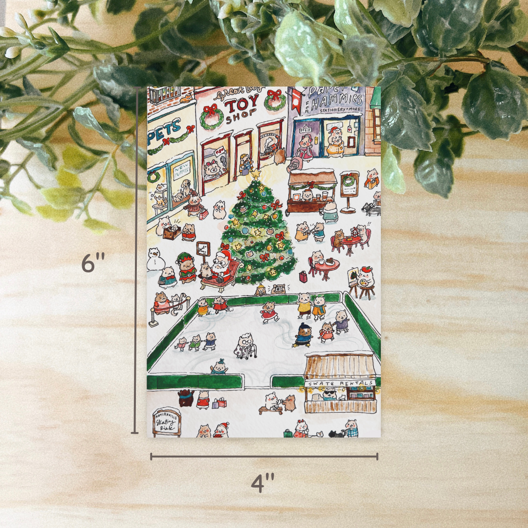 A Busy Christmas in Hamsterville Print 4x6"