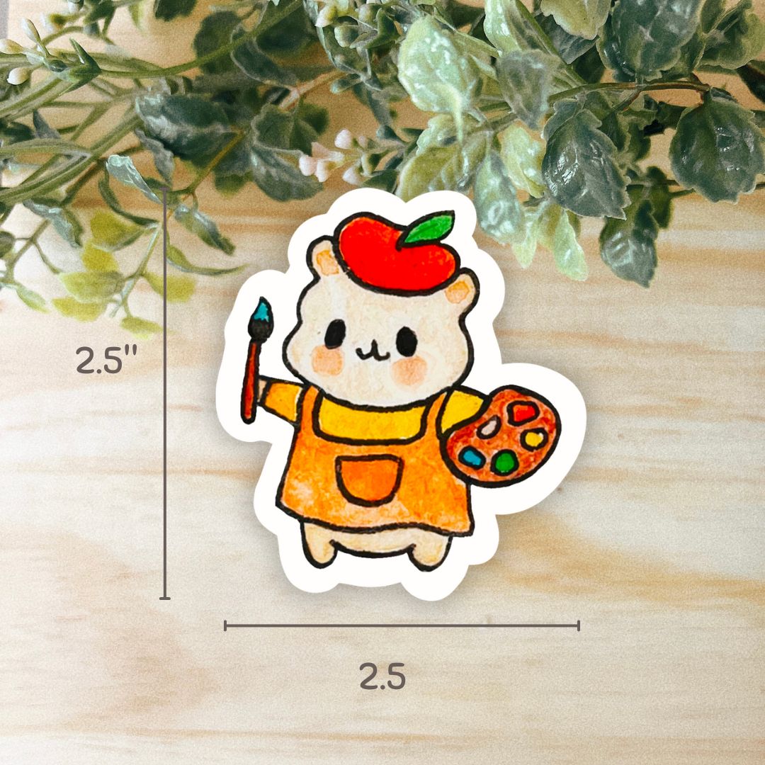 Painter Hammy Sticker | Dishwasher Safe