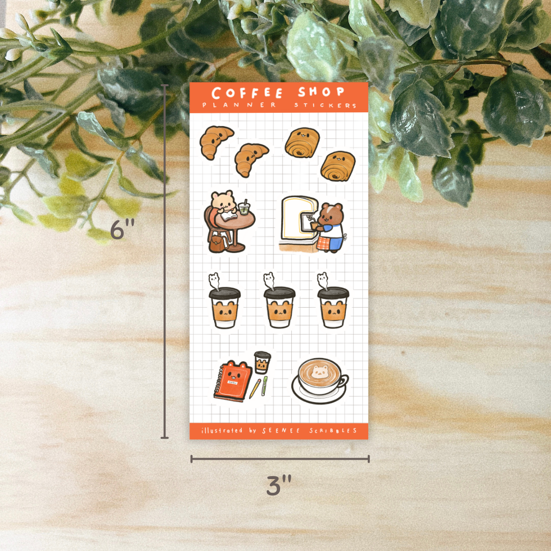 Coffee Shop Hammies Sticker Sheet