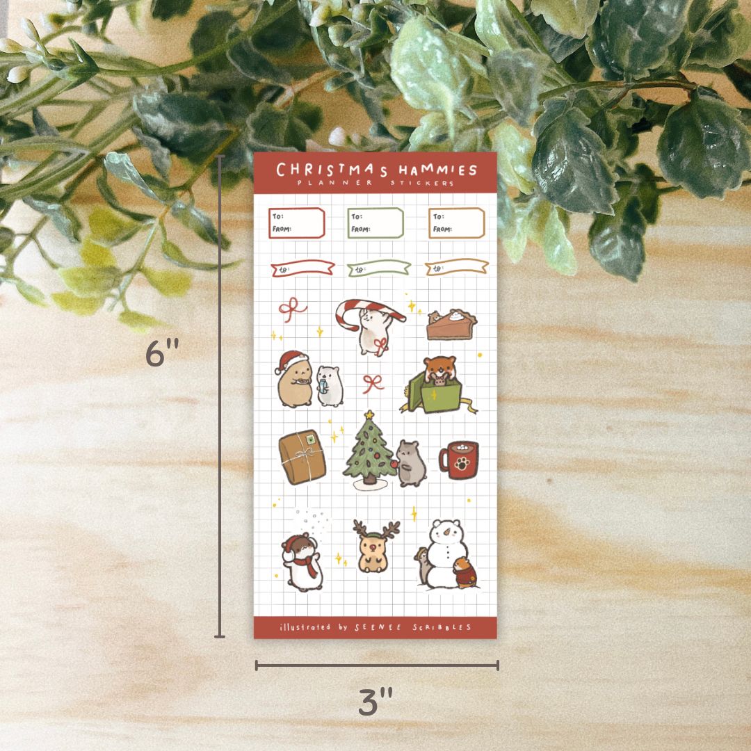 Christmas Hammies Sticker Sheet