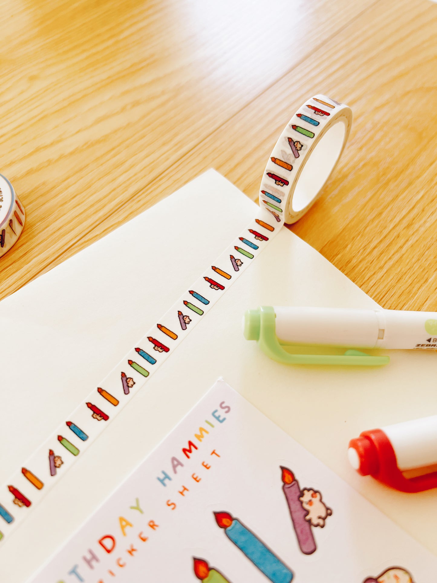 Birthday Hammies Washi Tape • 1cm x 5m