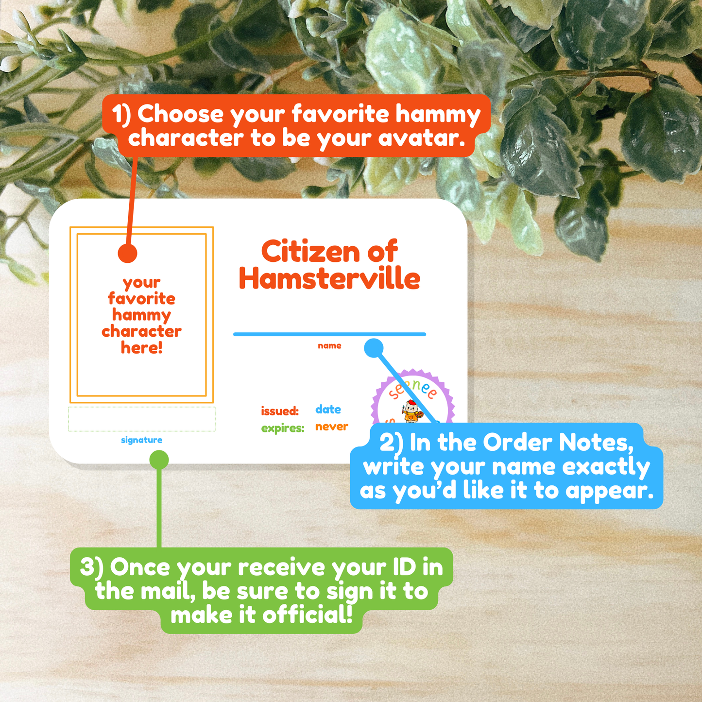 Official Citizen of Hamsterville ID Card