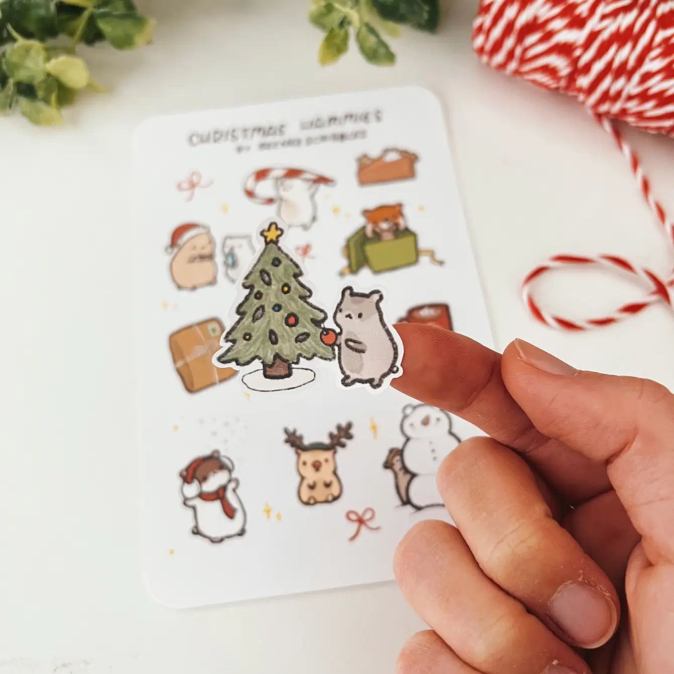 Christmas Hammies Sticker Sheet (4x6 inches)