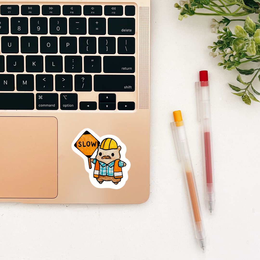 Construction Hammy Sticker | Dishwasher Safe