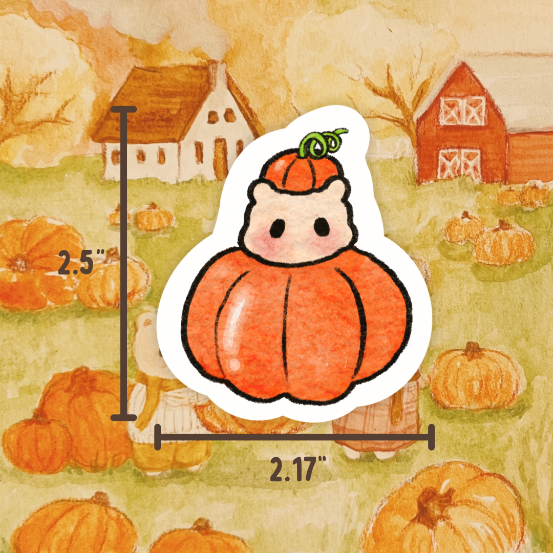 Pumpkin Hammy Vinyl Sticker Dishwasher Safe
