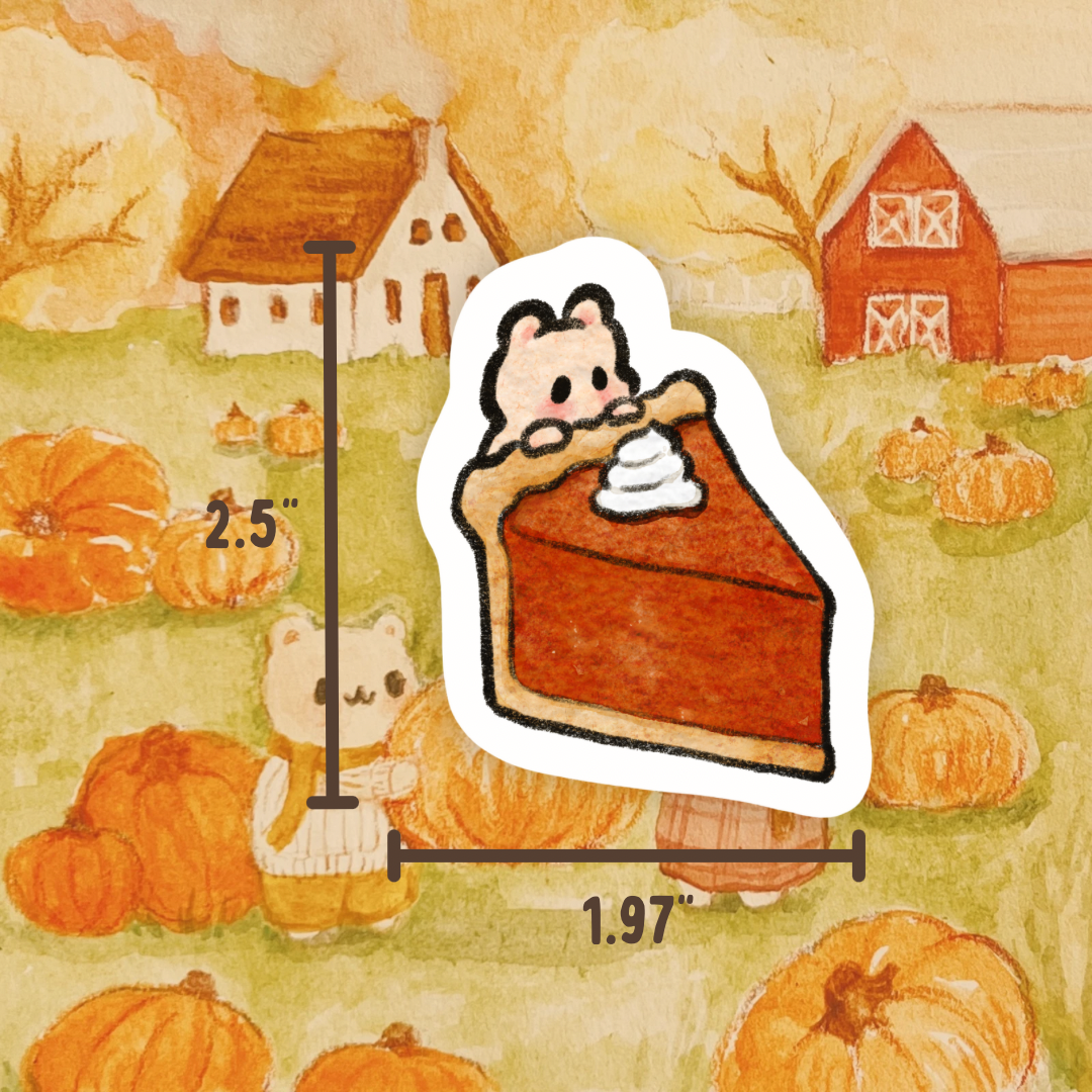Pumpkin Pie Hammy Vinyl Sticker Dishwasher Safe