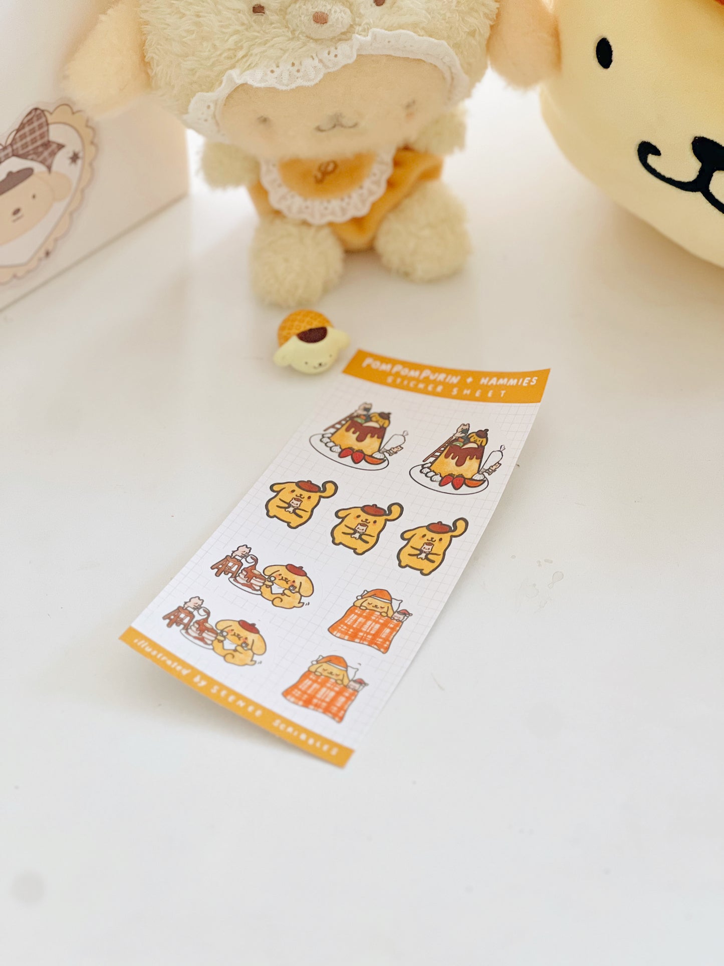 Pompompurin + Hammies Sticker Sheet