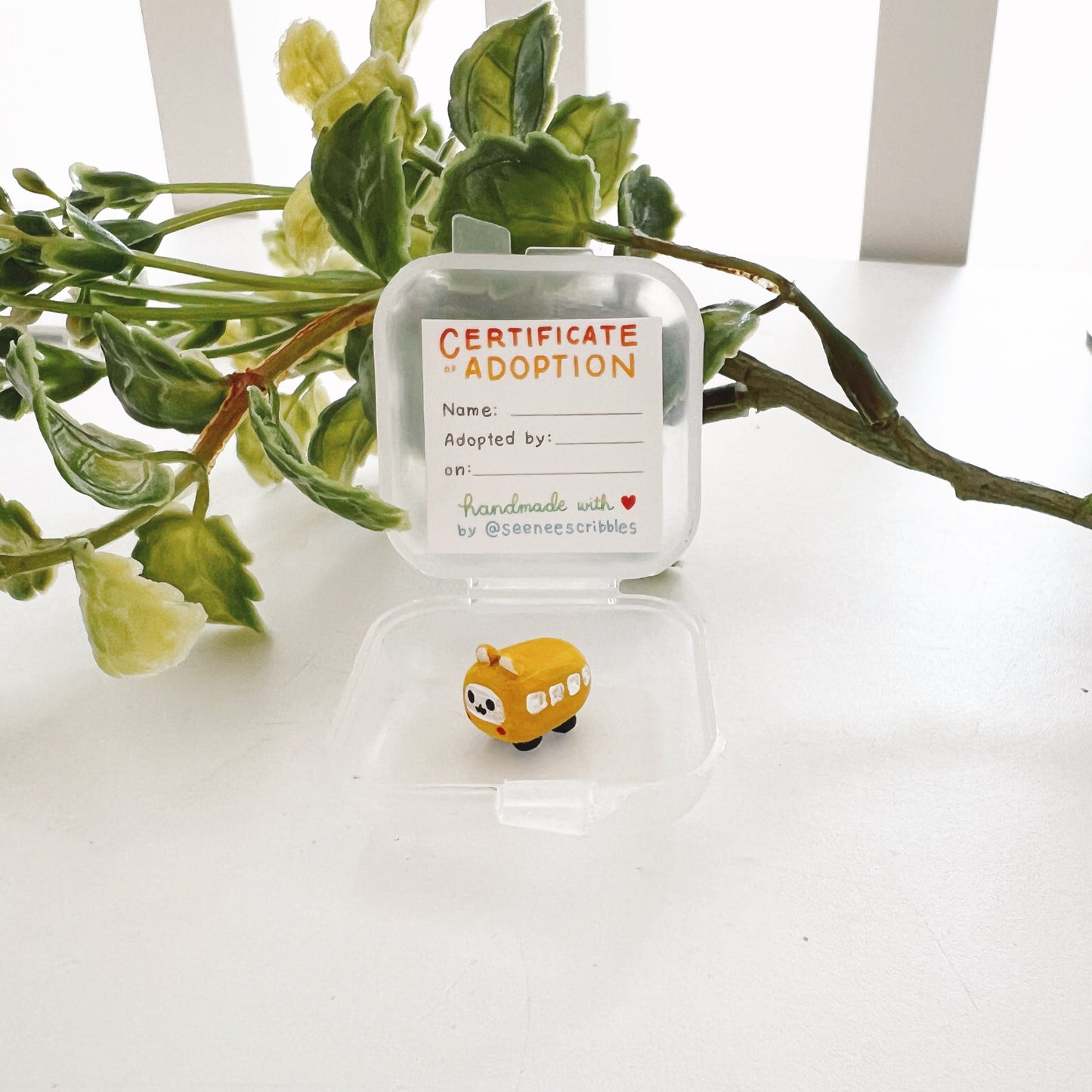 Hamsterville School Bus Clay Buddy | Handmade
