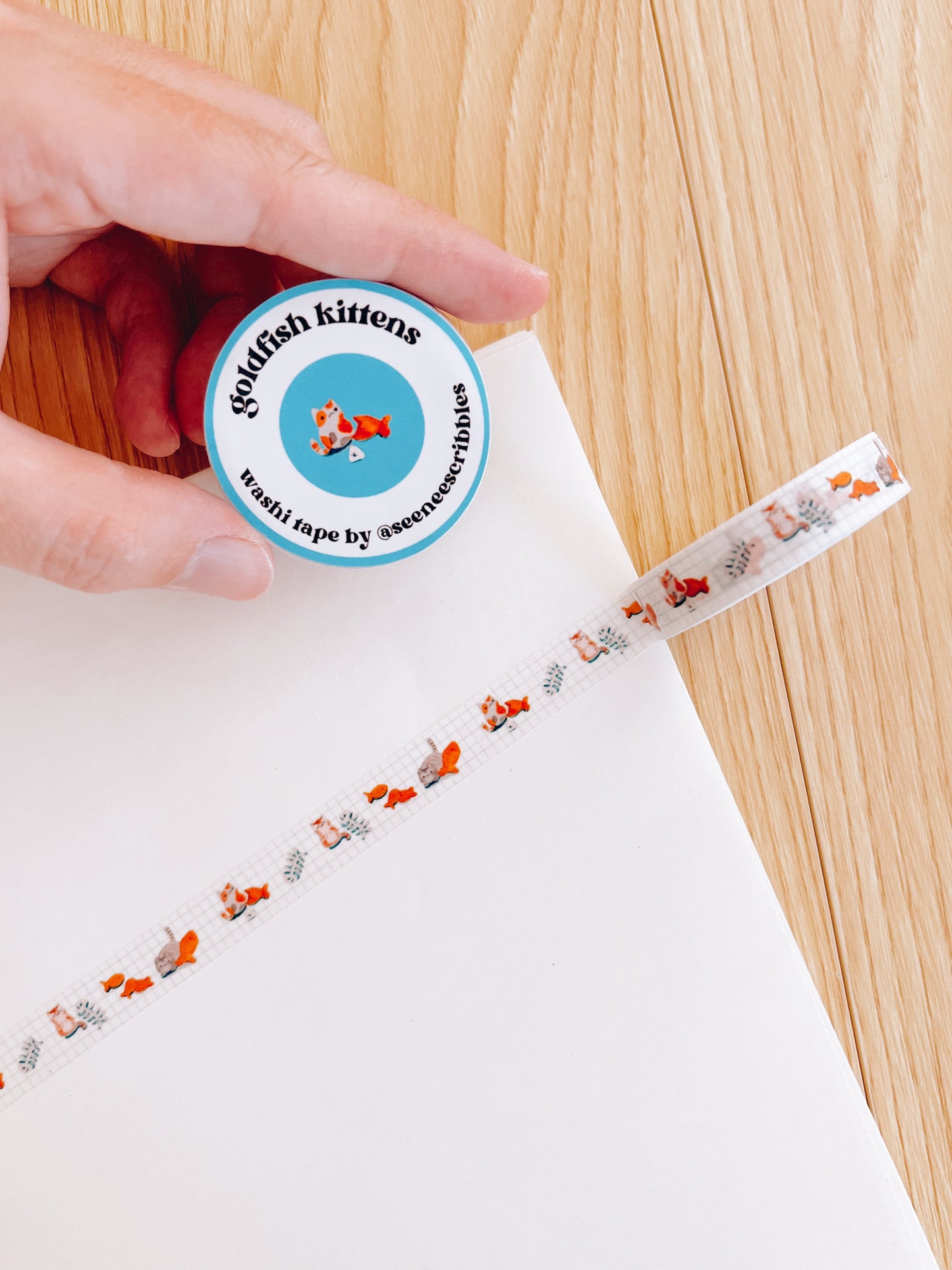Goldfish Kittens Washi Tape (THIN) • 1cm x 5m