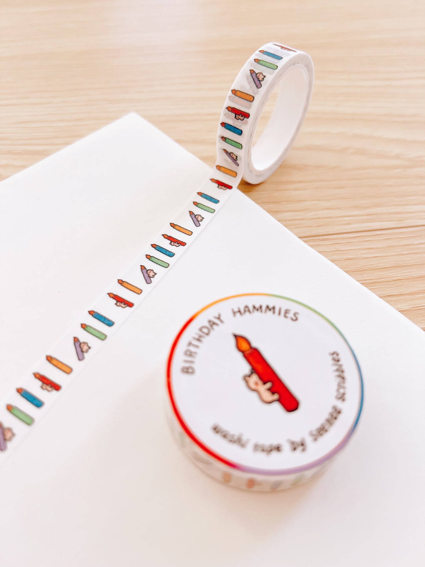 Birthday Hammies Washi Tape • 1cm x 5m