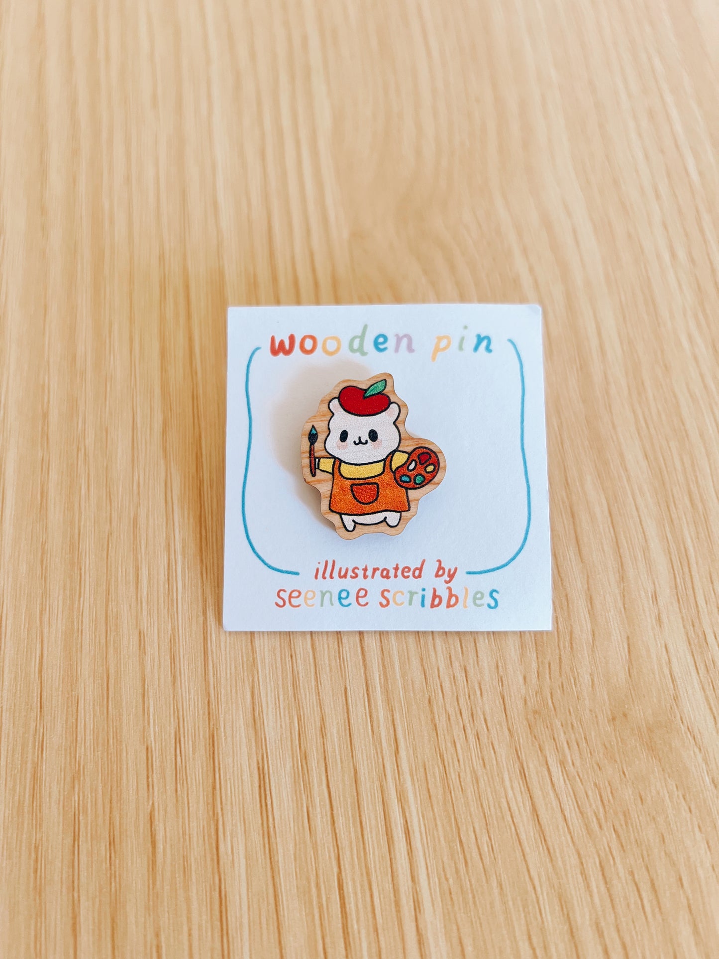 Painter Hammy Wooden Pin
