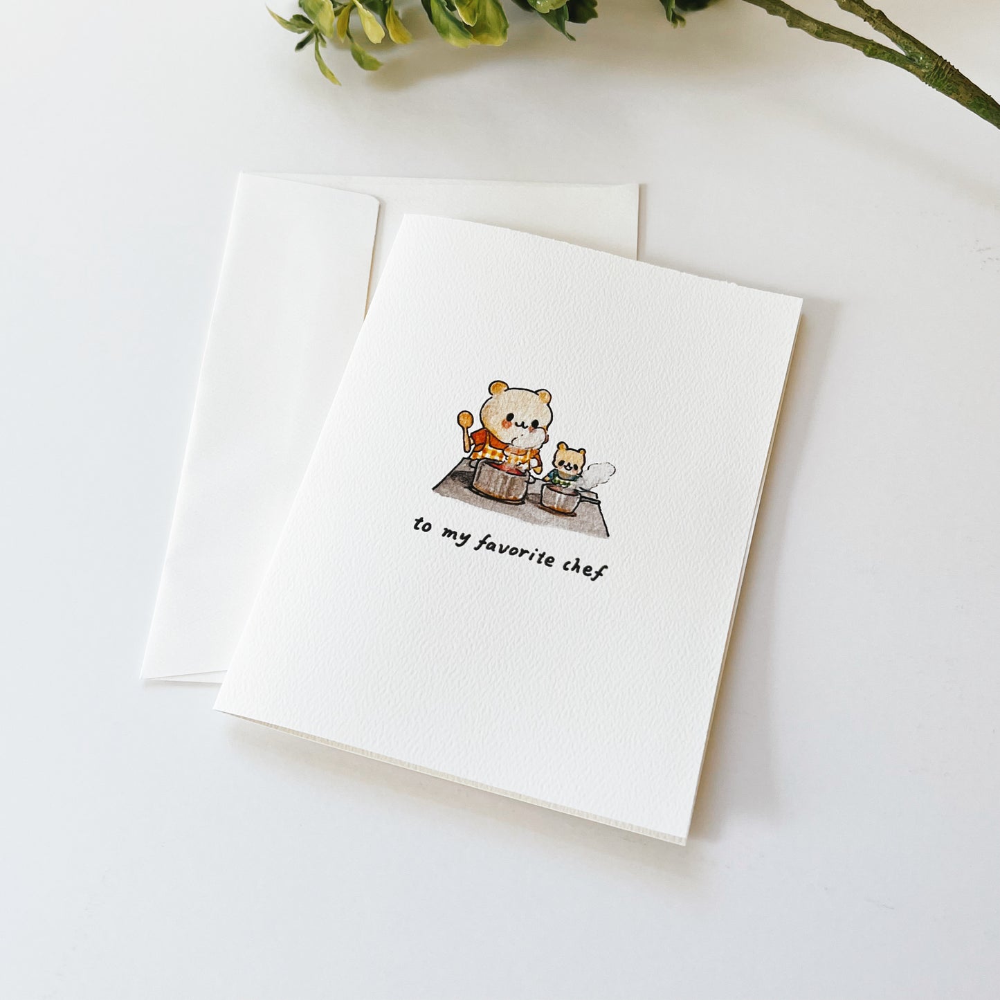 To My Favorite Chef Watercolor Greeting Card