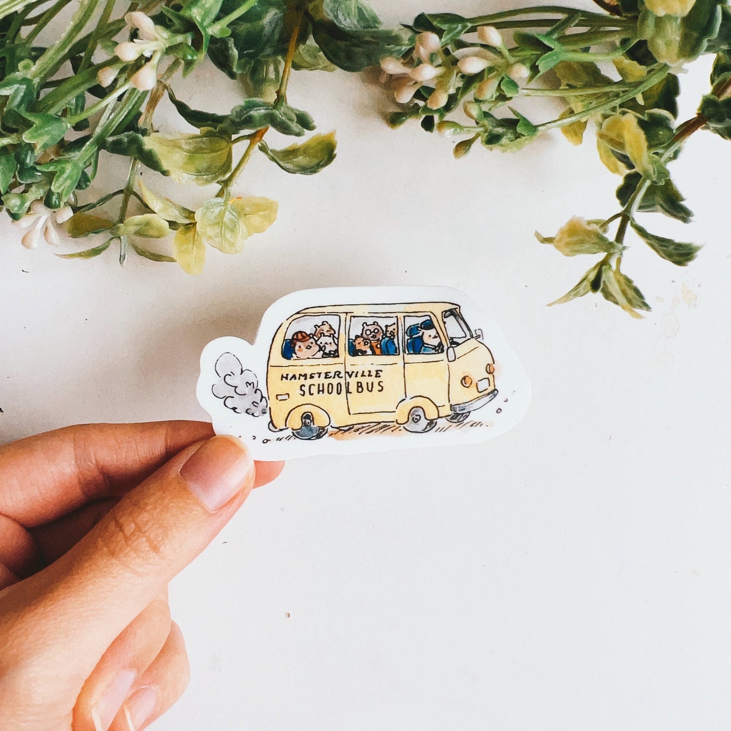 Hamsterville School Bus Sticker | Dishwasher Safe