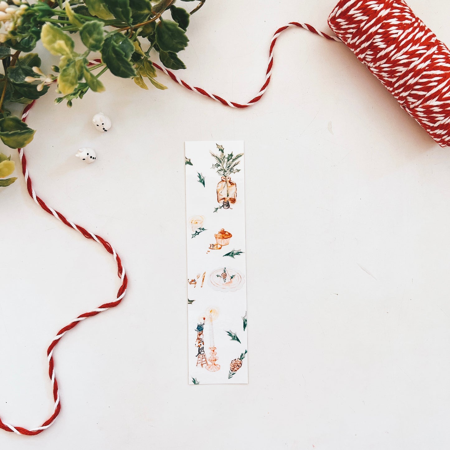 Christmas Kittens Watercolor Bookmark