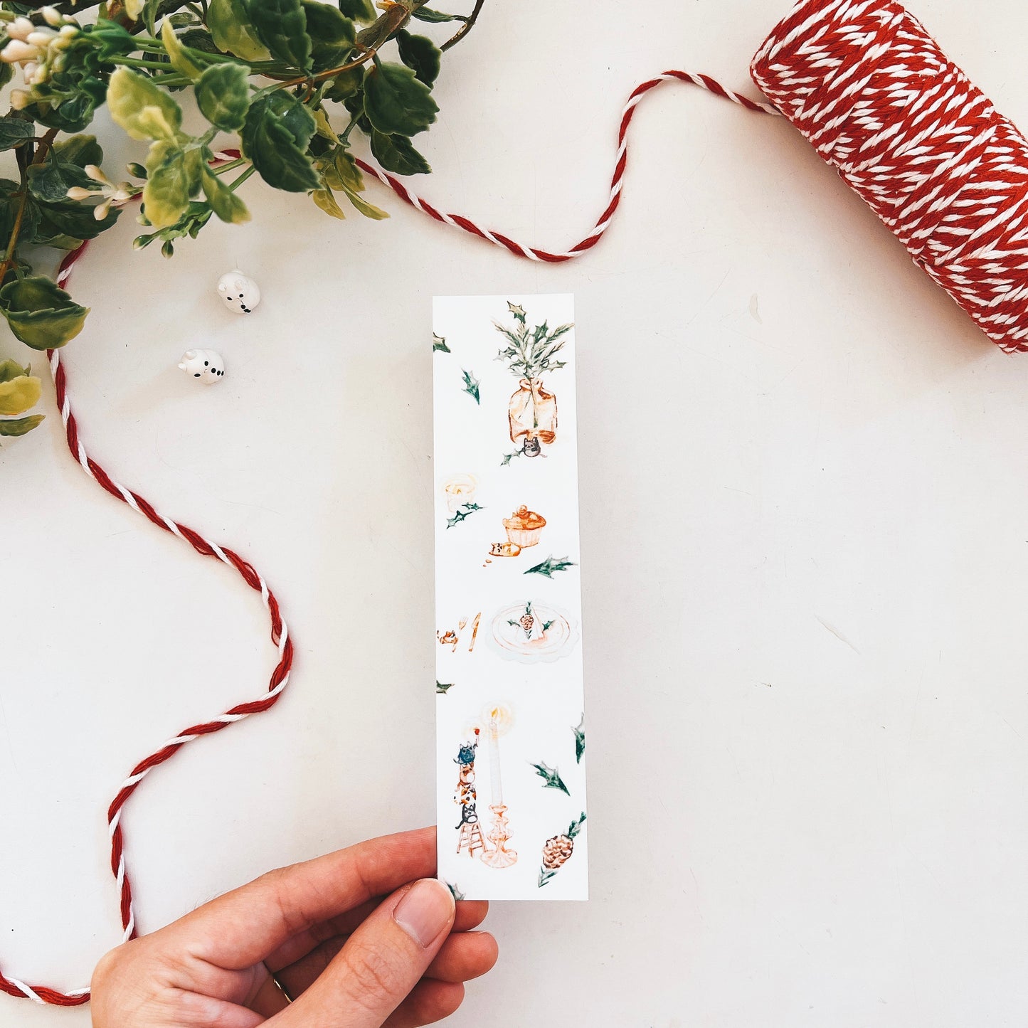 Christmas Kittens Watercolor Bookmark