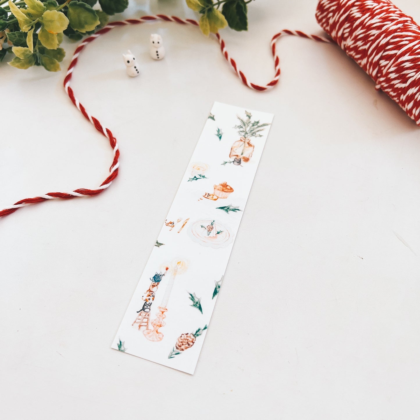 Christmas Kittens Watercolor Bookmark