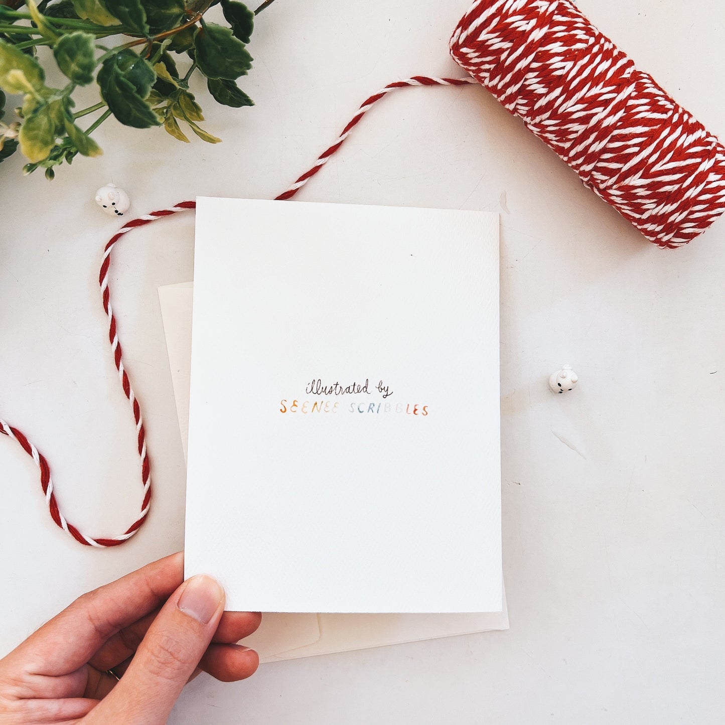 Merry Christmas Watercolor Greeting Card