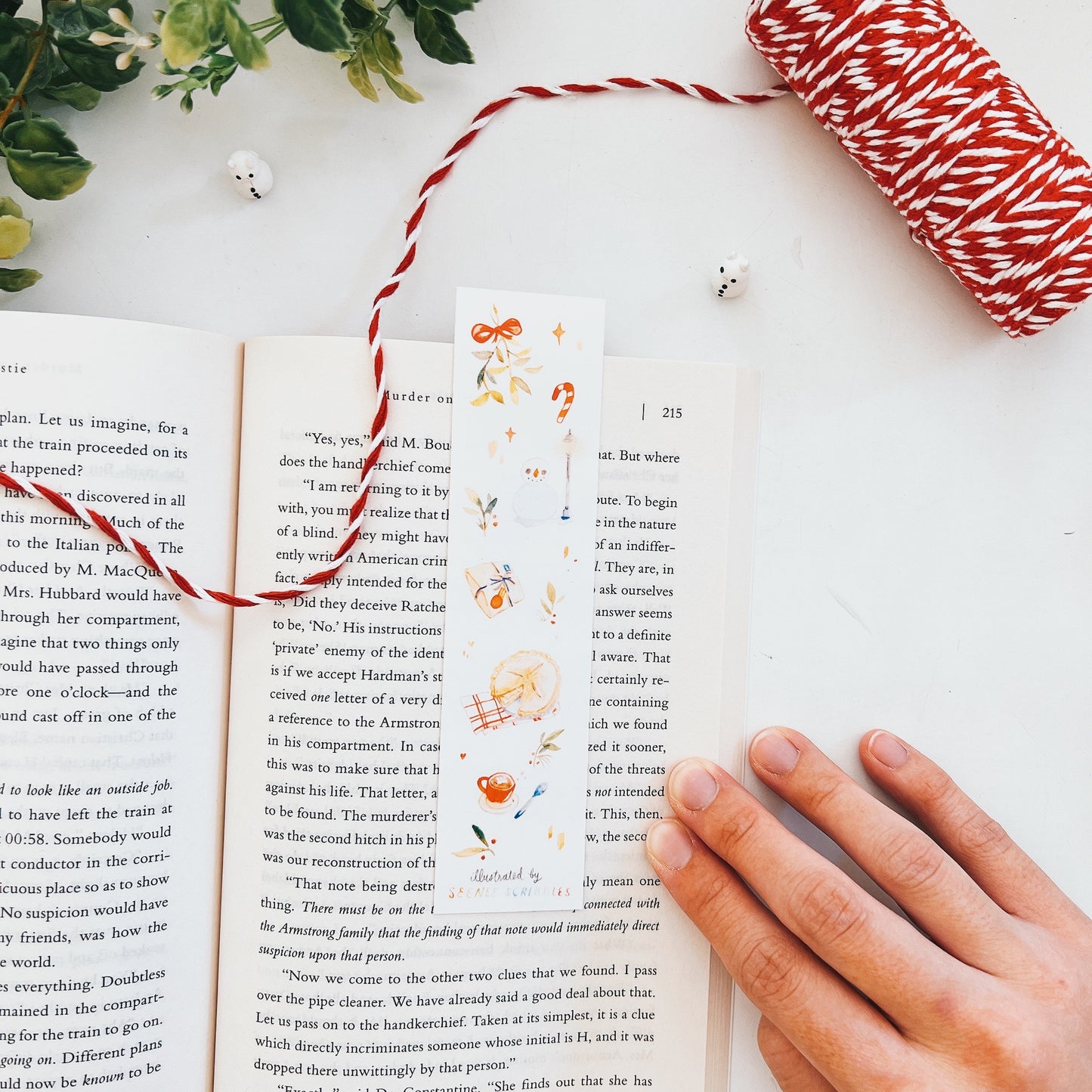 Christmas Bits and Bobs Watercolor Bookmark