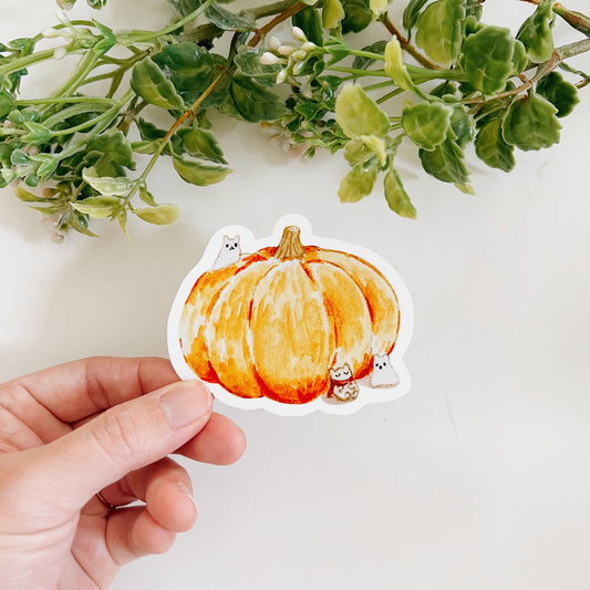Pumpkin Patch Ghosts Sticker | Dishwasher Safe
