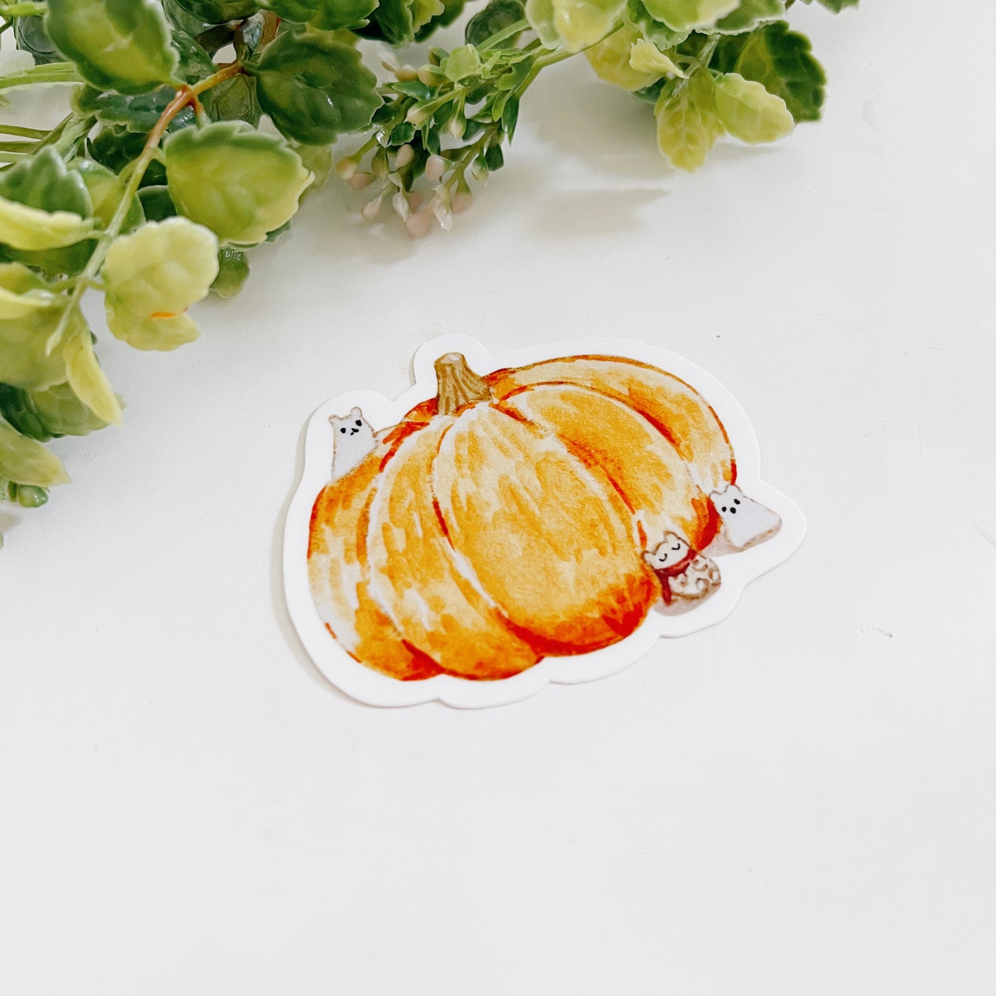 Pumpkin Patch Ghosts Sticker | Dishwasher Safe