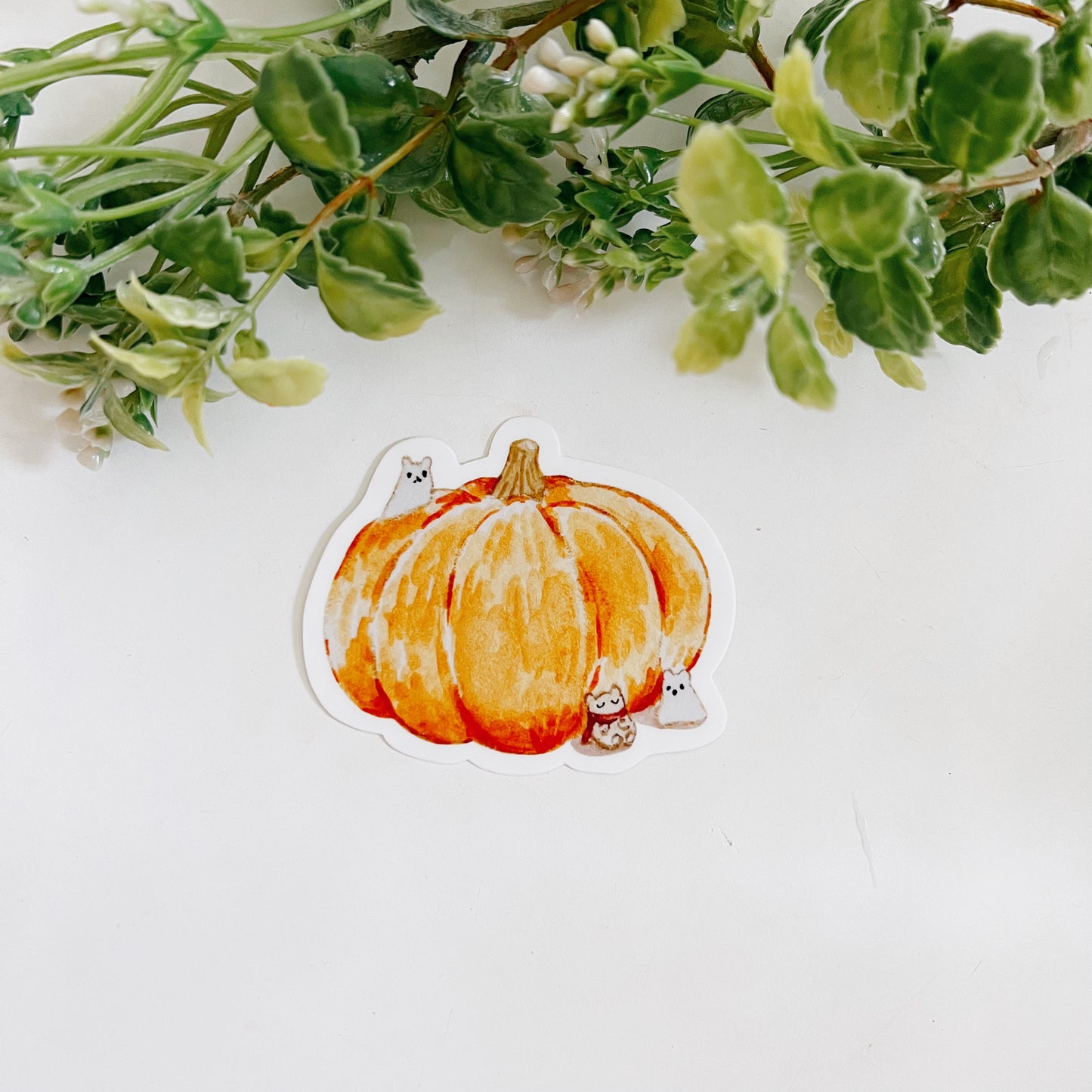 Pumpkin Patch Ghosts Sticker | Dishwasher Safe