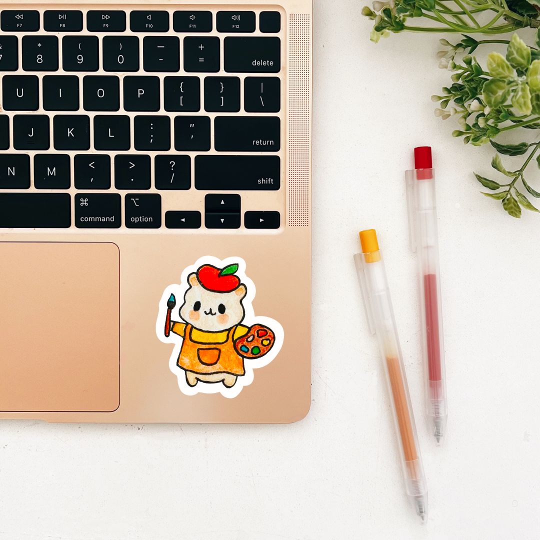 Painter Hammy Sticker | Dishwasher Safe