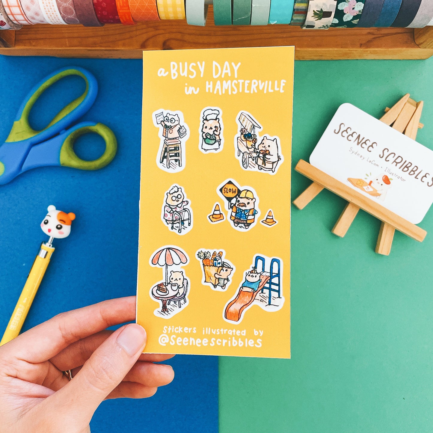 *Discontinued design* A Busy Day in Hamsterville Sticker Sheet