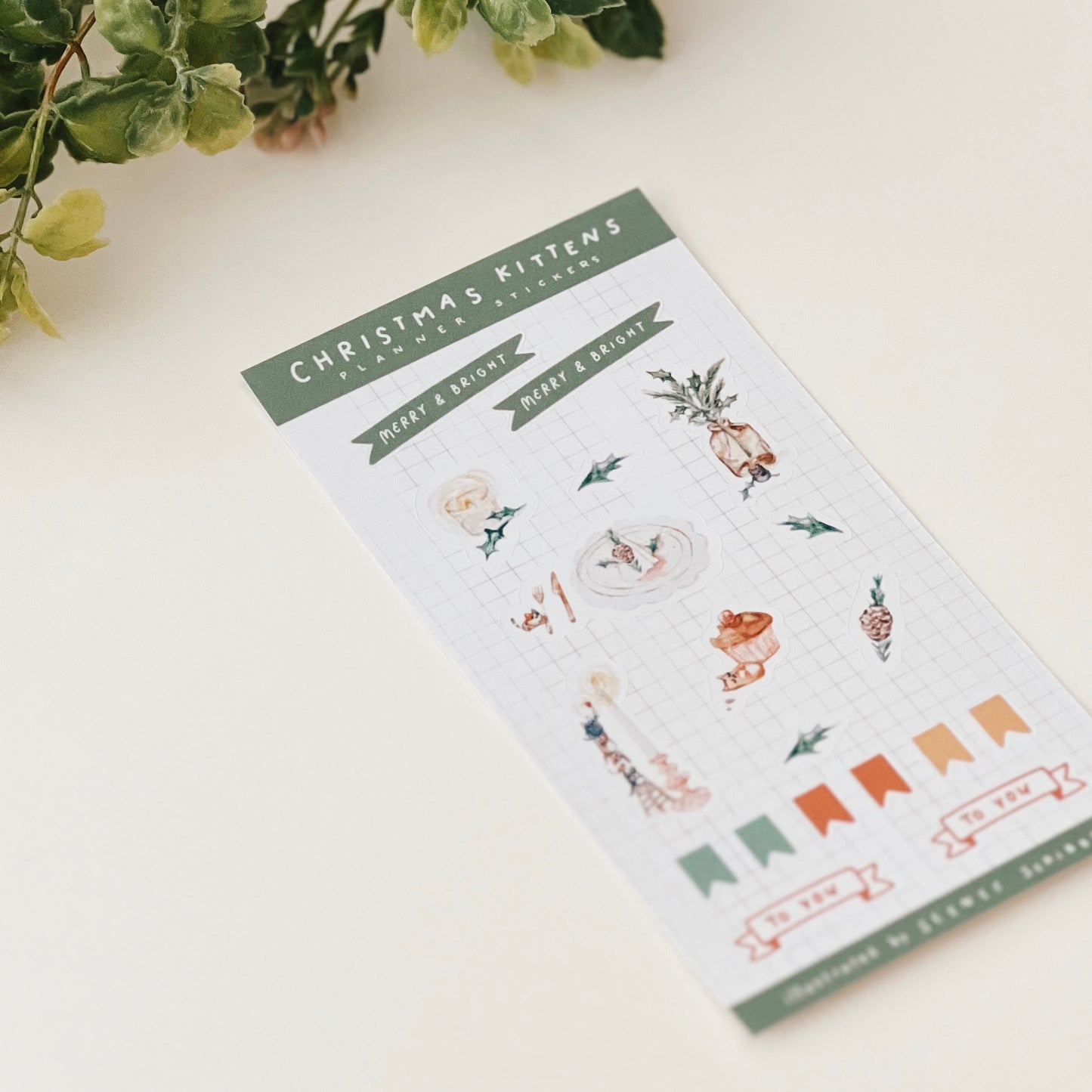 Christmas Kittens Sticker Sheet