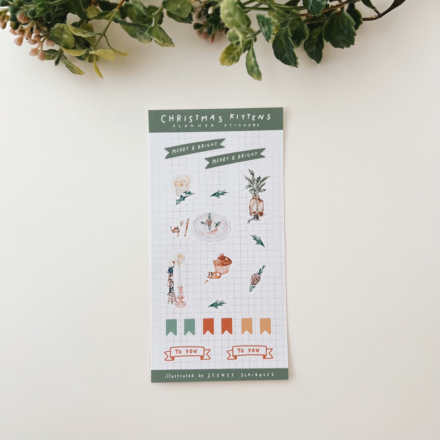 Christmas Kittens Sticker Sheet