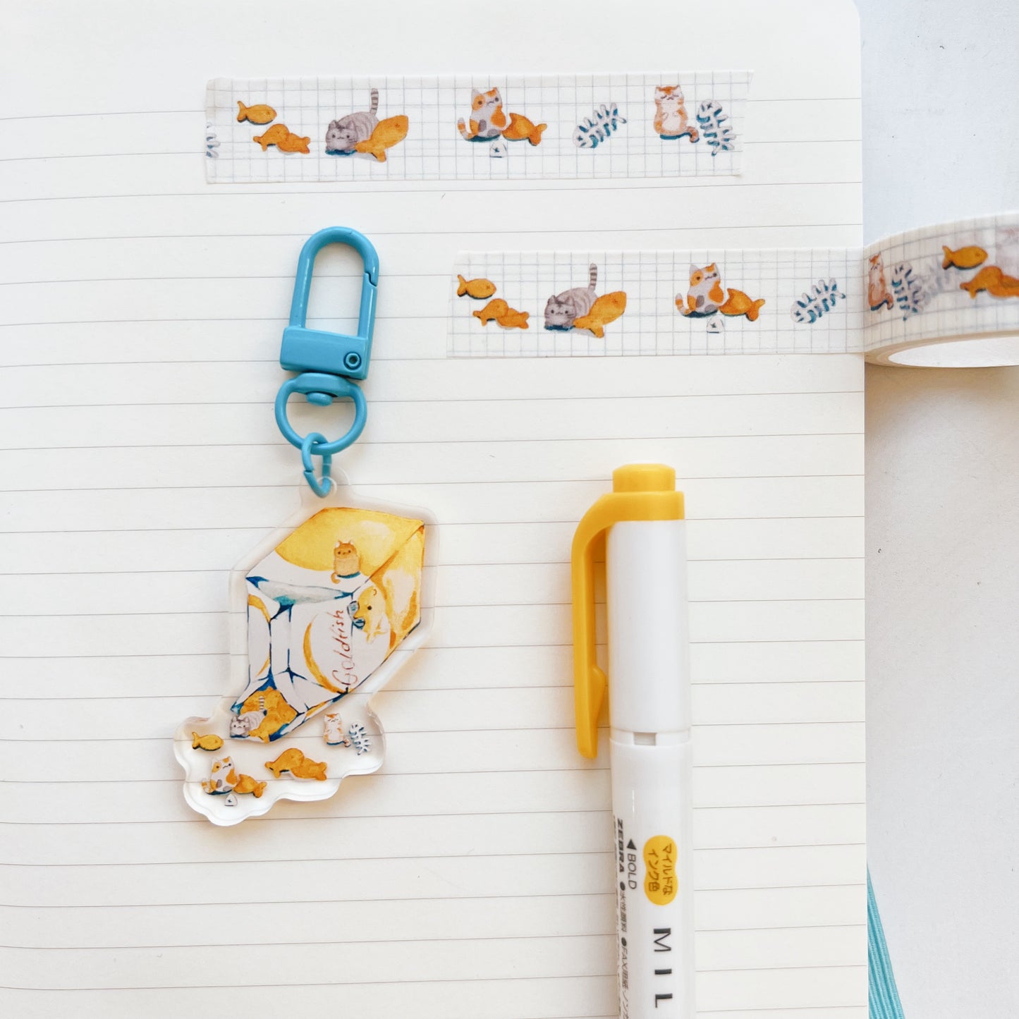 Goldfish Kittens Acrylic Keychain