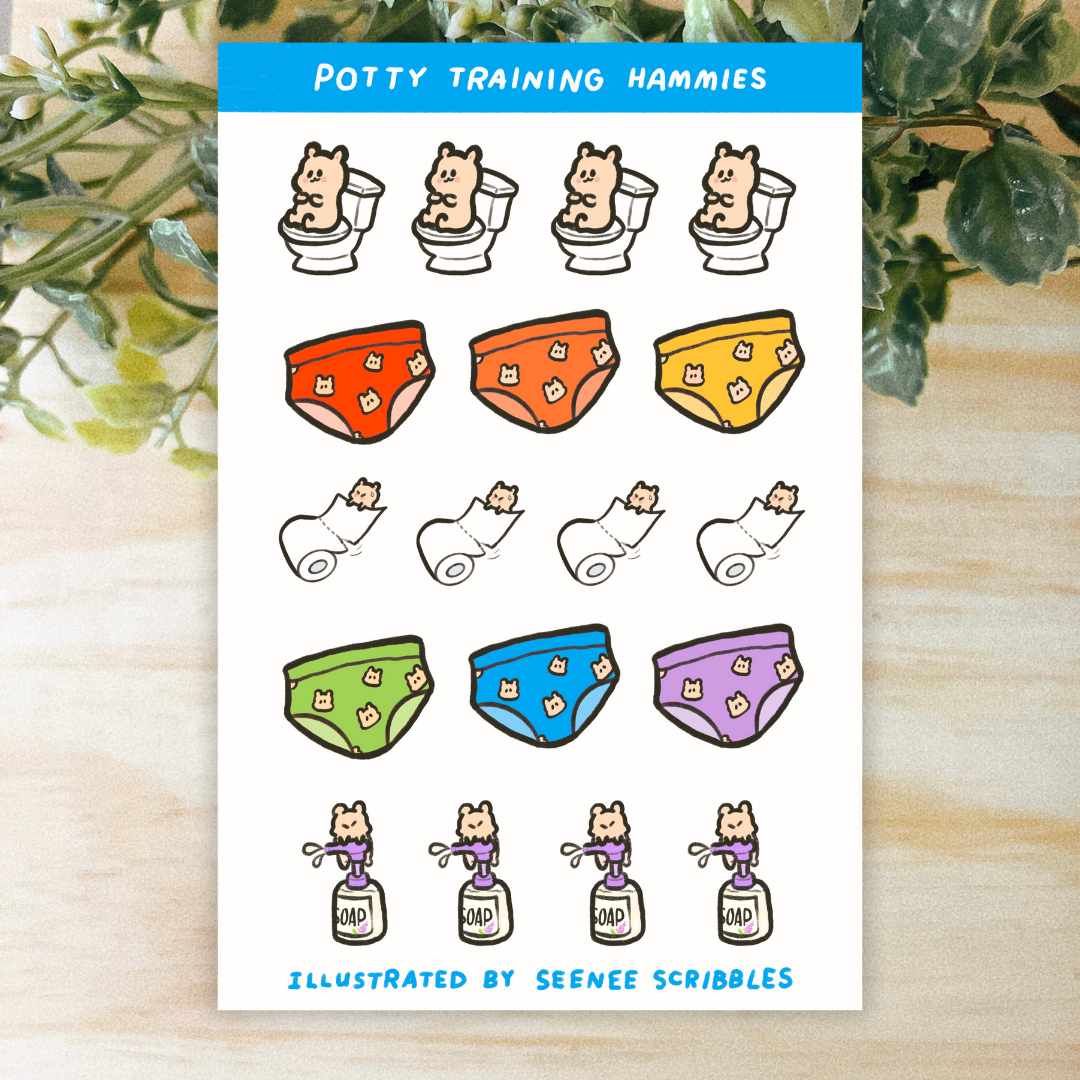 Potty Training Hammies Sticker Sheet