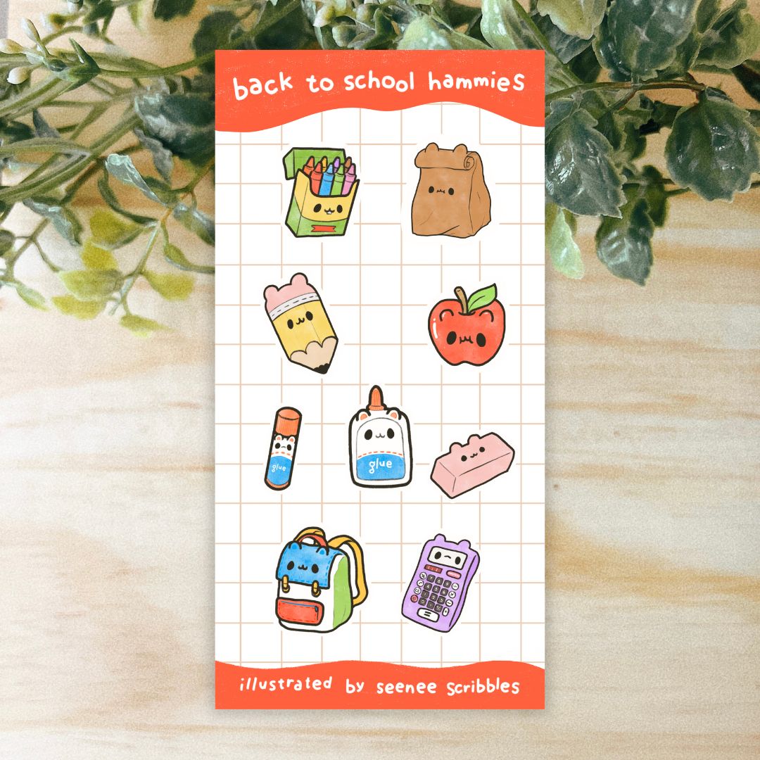 Back to School Hammies Sticker Sheet