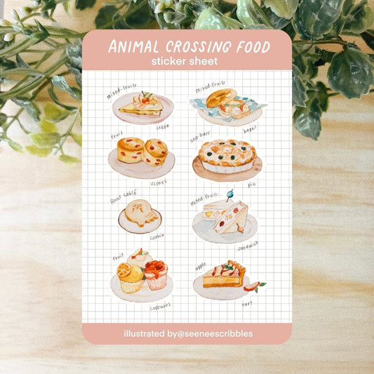 Animal Crossing Food Sticker Sheet