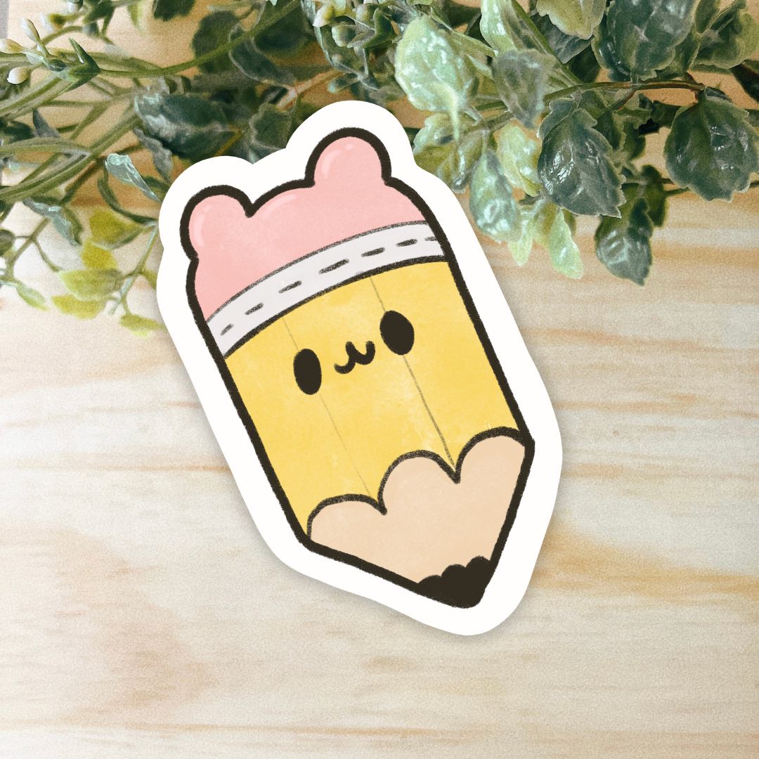 Pencil Hammy Sticker | Dishwasher Safe