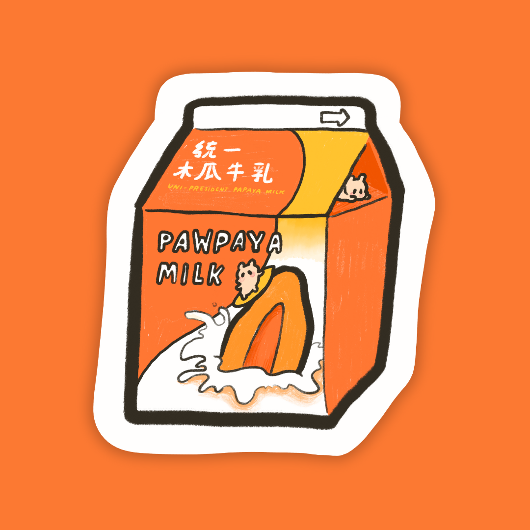 Pawpaya Milk Sticker | Dishwasher Safe