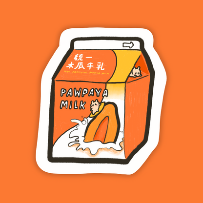 Pawpaya Milk Sticker | Dishwasher Safe