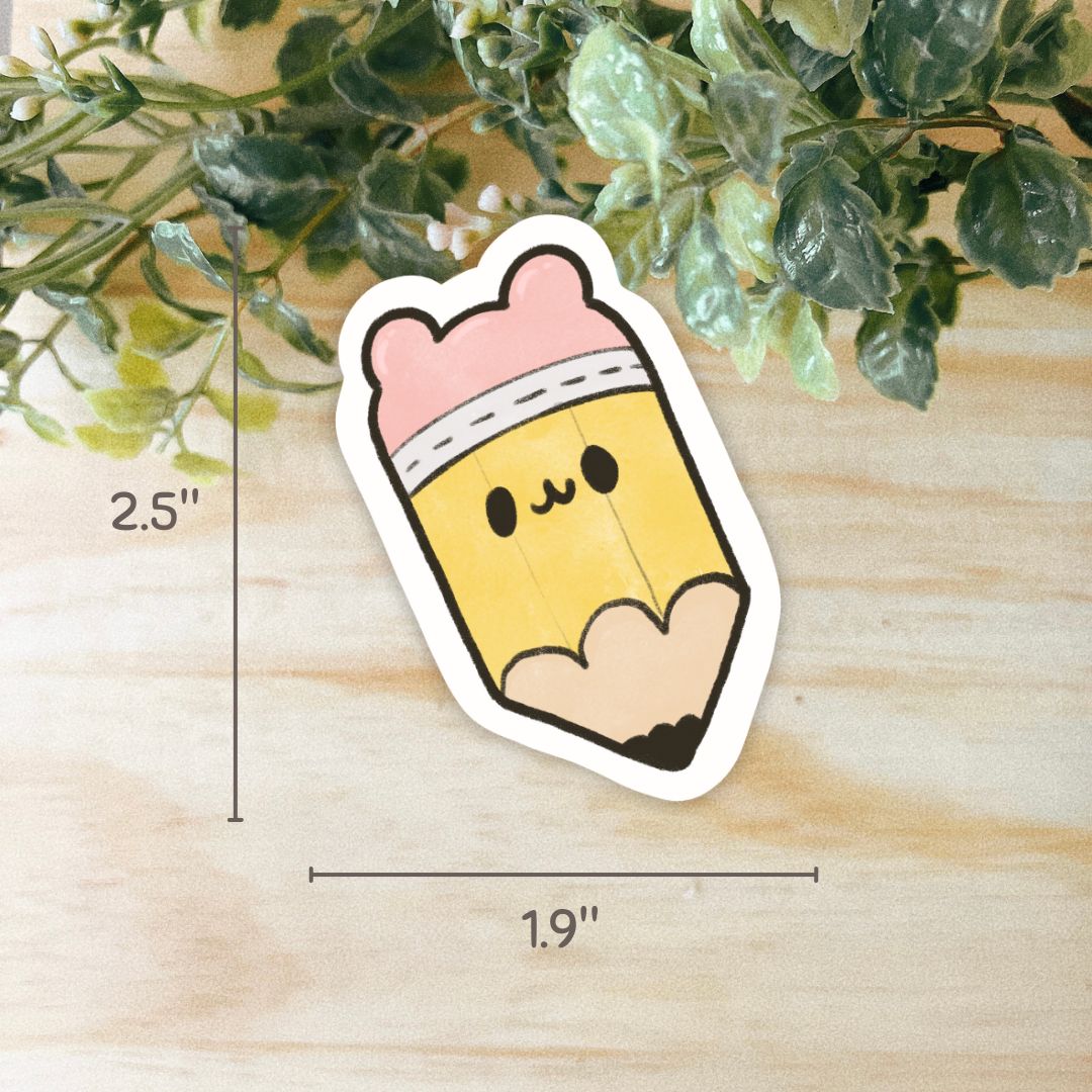 Pencil Hammy Sticker | Dishwasher Safe