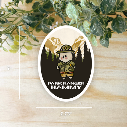 Park Ranger Hammy Vinyl Sticker • Dishwasher Safe
