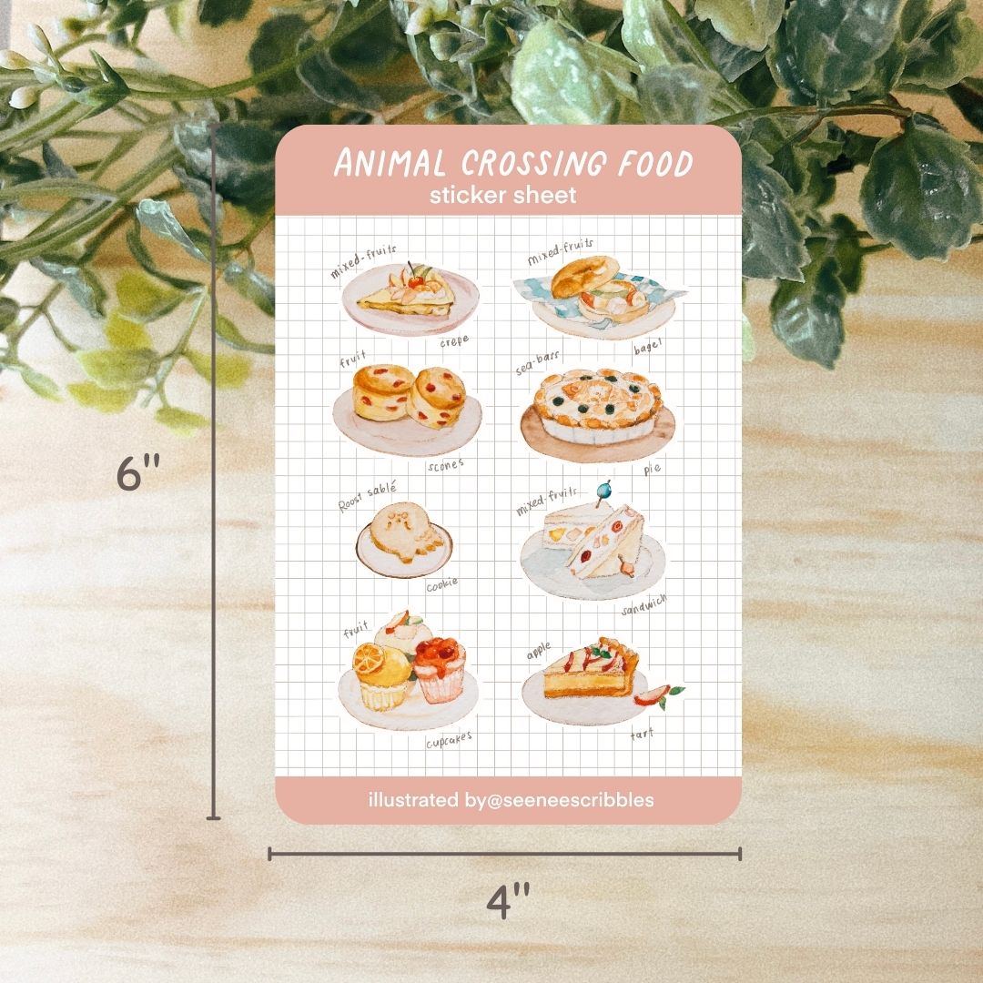 Animal Crossing Food Sticker Sheet