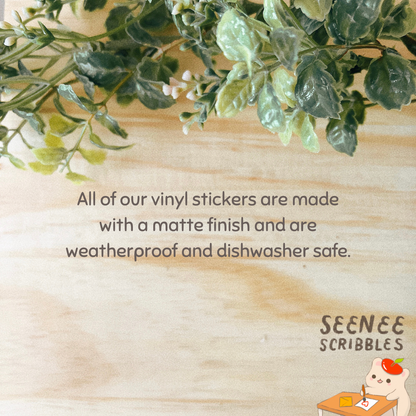 Reading Mushroom Sticker | Waterproof, Weatherproof, Dishwasher Safe