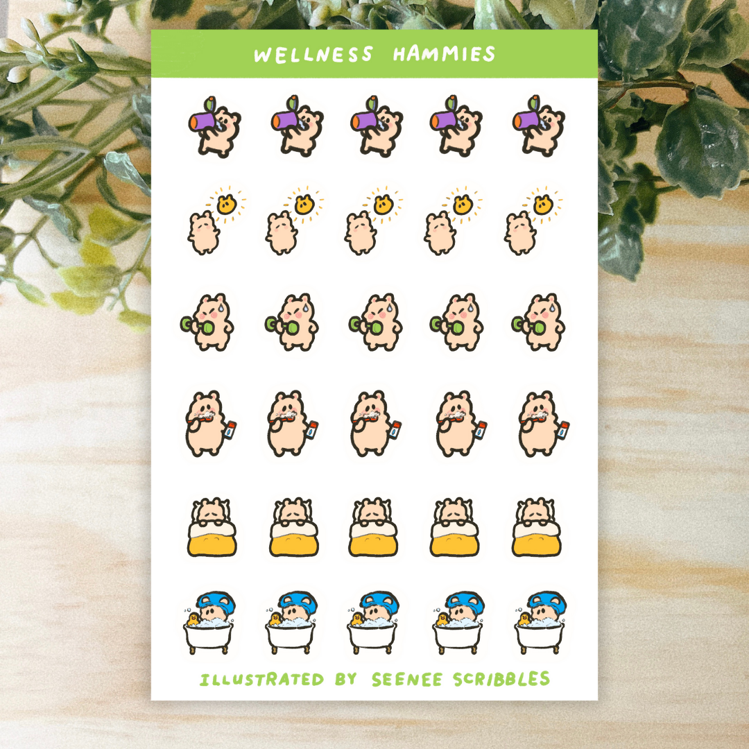 Wellness Hammies Sticker Sheet